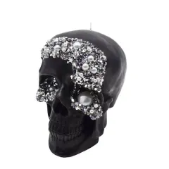 5" Black Skull with Pearls Unscented Candle by Ashland&reg;
