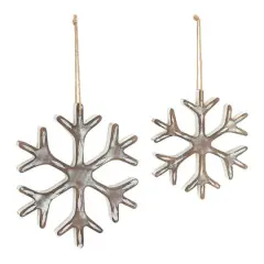 12 Pack Rustic Snowflake Ornaments
