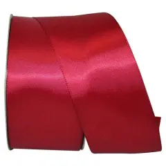 JAM Paper 2.5'' x 50yd. Double Face Satin Ribbon Scarlet