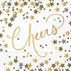 JAM Paper Confetti Cheers Cocktail Napkins, 32ct.