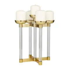 14" Gold Contemporary Candleholder