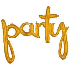39" Gold Party Script Phrase Foil Balloon
