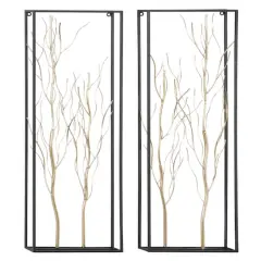 36" Gold Metal Glam Floral Wall D&eacute;cor Set