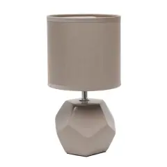 Simple Designs Round Prism Mini Table Lamp Gray
