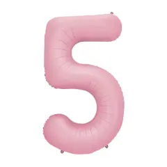 34" Light Pink Number Foil Balloon 5