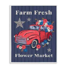 Stupell Industries Farm Fresh Patriotic Market Framed Giclee Art White