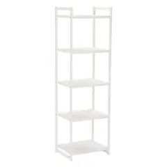 Household Essentials Jamestown 59" 5-Shelf Narrow Bookshelf White