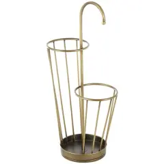 27" Metal Umbrella Stand with Handle Gold