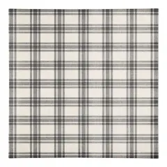 Black Plaid Cotton Twill Napkin