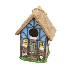Santa's Workshop 8" Blue Cottage Bird House