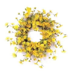 23" Yellow Daisy Wreath