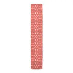 Anchors Indoor/Outdoor Table Runner White on Coral
