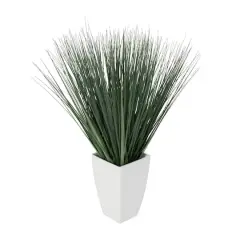 28" Foliage Artificial Plant with White Plastic Pot