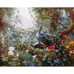 Ideyka Fairytale Peacocks Painting by Numbers Kit