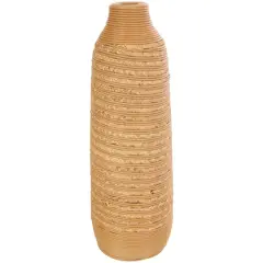 24" Light Brown Seagrass Handmade Vase