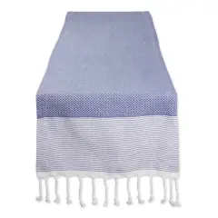 DII&reg; 108" French Blue Bordered Dobby Table Runner