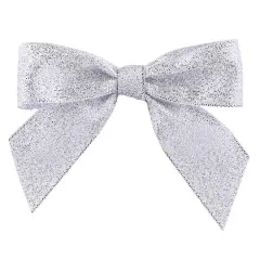 JAM Paper 7/8" Metallic Shimmer Twist Tie Bows, 100ct. Silver