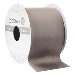 2.5" x 10yd. Satin Wired Ribbon by Celebrate It&reg; Classic Gray