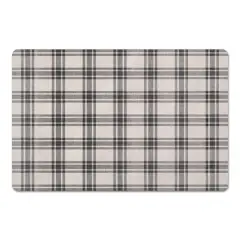 Black Plaid Floor Mat