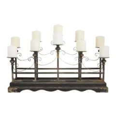 Black Iron Vintage Candelabra, 18" x 32" x 8"
