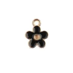 John Bead Sweet & Petite Small Flower Charms, 10ct. Black