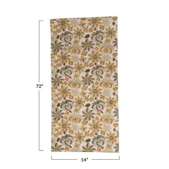 Hello Honey&reg; 72" Floral Embroidered Cotton Table Runner