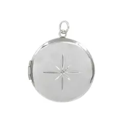 Silver Starburst Circle Locket by Bead Landing&trade;