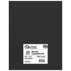 PA Paper&trade; Accents 8.5" x 11" 73lb. Smooth Cardstock, 25 Sheets Deep Black