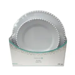 White Beaded Lunch & Dinner Plate Set, 20ct. by Celebrate It&trade;