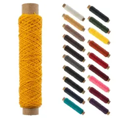 Gudebrod 0.018" 3 Ply Waxed Thread Bobbin, 75ft. Gold