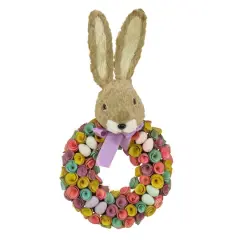 24" Bunny Head Topped Floral Wreath