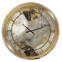 Designart Gold Desert Neutral Glam Wall Clock
