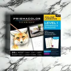 Prismacolor&reg; Technique&trade; Level 1 Drawing & Shading 26-Piece Animal Drawing Set