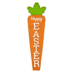 Glitzhome&reg; 41.5" Easter Wooden and Metal Carrot Porch Decor