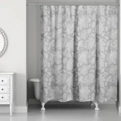 Leaves Shower Curtain Gray