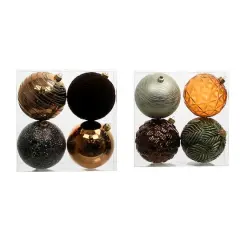 Assorted 4.7" Gold & Black Textured Shatterproof Ball Ornaments, 4pc. by Ashland&reg;
