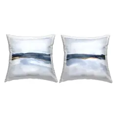 Stupell Industries Calming Modern Abstract Foggy Landscape 2 Pillow Set, 18" x 18"