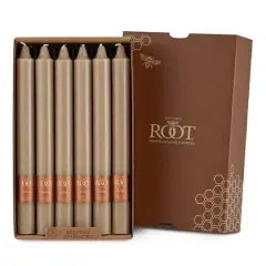 Root Candles Arista&trade; 9" Smooth Dinner Candles, 12ct. Taupe