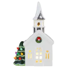 8" LED Nostalgic Ceramic Village Church