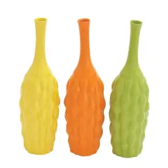 18" Bright Ceramic Coastal Vase Set