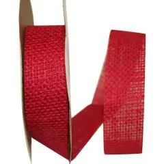 JAM Paper 1.375" x 20yd. Burlap Ribbon Red