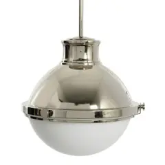 Hello Honey&reg; Robert Stevenson Lighting Cameron Two-Tone Metal & Frosted Glass Ceiling Light Polished Nickel