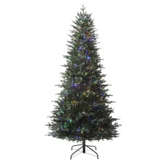 7.5ft. Pre-Lit Queensbury Fir Artificial Christmas Tree, Color Changing Cluster LED Lights
