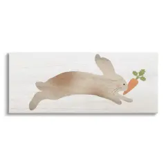 Stupell Industries Rabbit & Carrot Grain Pattern Canvas Wall Art