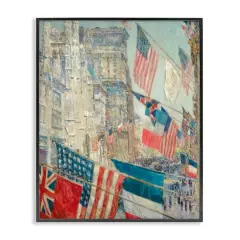 Stupell Industries Classic Americana Flags Framed Giclee Art Black