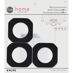 Dritz&reg; Home Matte Black 1.562" Square Curtain Grommets, 8ct.