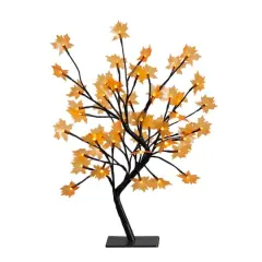 18in. Pre-Lit Autumn Artificial Maple Fall Tree with 48 Warm White LED Maple Shaped Lights