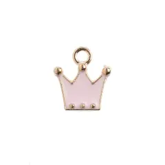 John Bead Sweet & Petite Crown Charms, 10ct. Pink