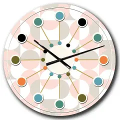 Designart 'Retro Circular Pattern Iii Mid-Century Modern Wall Clock