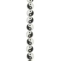 Black & White Enamel Metal Coin Yin Yang Beads, 11mm by Bead Landing&trade;